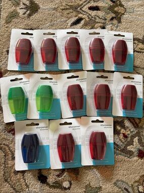 Pencil Sharpener(13 pack) Green, Blue, Red School Supplies